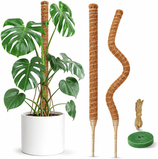 2 Pack Moss Pole, 26.8-Inch Moss Poles for Plants Monstera,Bendable Plant Support Stakes for Climbing Plants Indoor, Garden Trellis Plant Stick for Potted Plants, Pothos Philodendron