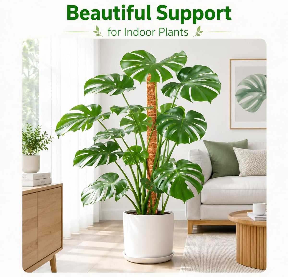 2 Pack Moss Pole, 26.8-Inch Moss Poles for Plants Monstera,Bendable Plant Support Stakes for Climbing Plants Indoor, Garden Trellis Plant Stick for Potted Plants, Pothos Philodendron