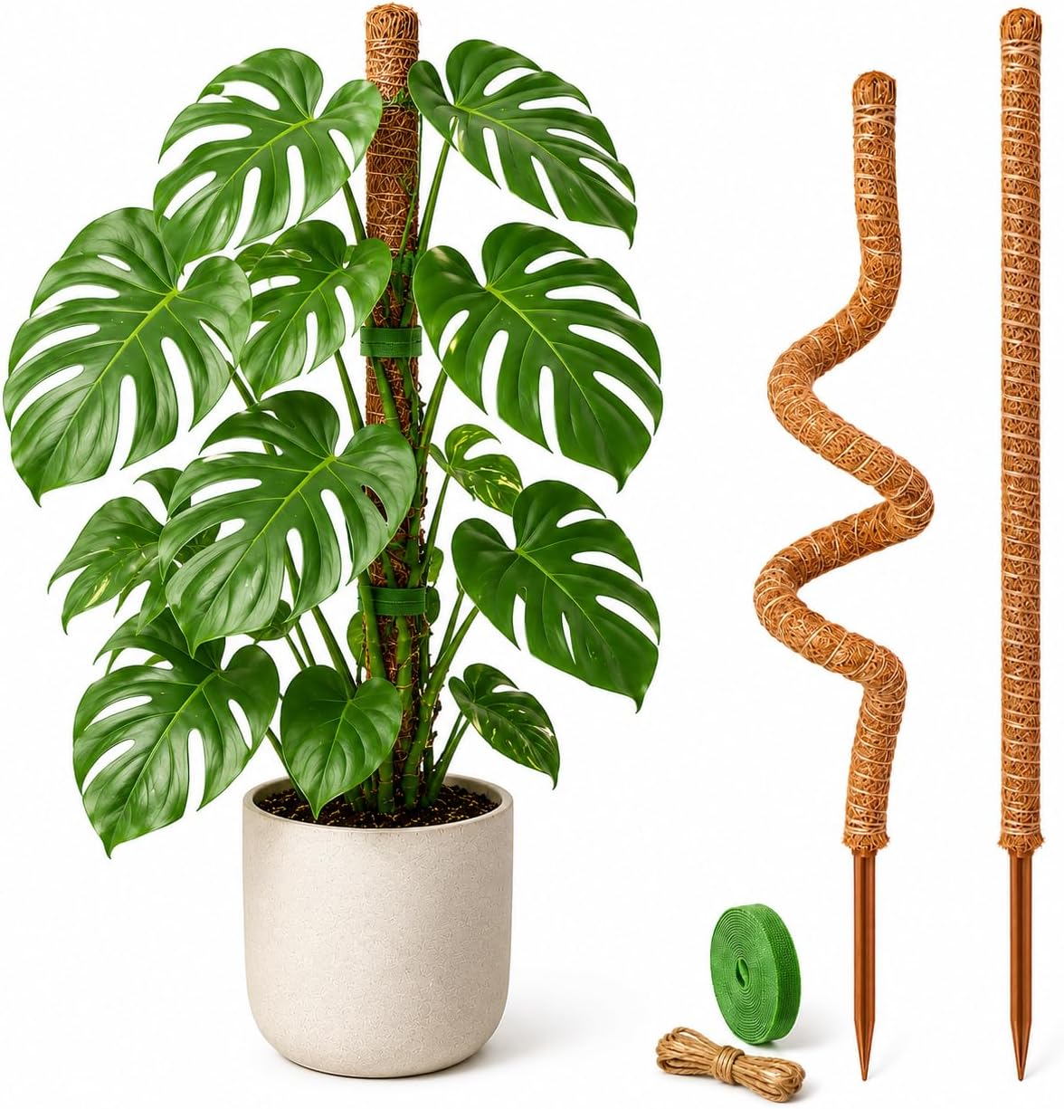 2 Pack Moss Pole, 26.8-Inch Moss Poles for Plants Monstera,Bendable Plant Support Stakes for Climbing Plants Indoor, Garden Trellis Plant Stick for Potted Plants, Pothos Philodendron