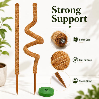 2 Pack Moss Pole, 26.8-Inch Moss Poles for Plants Monstera,Bendable Plant Support Stakes for Climbing Plants Indoor, Garden Trellis Plant Stick for Potted Plants, Pothos Philodendron