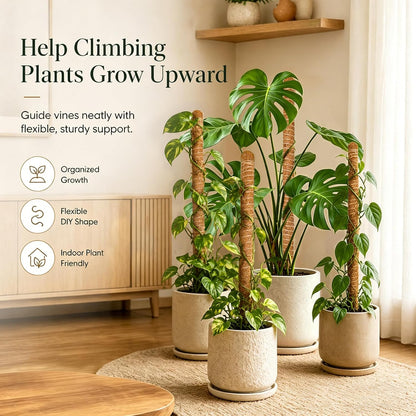 2 Pack Moss Pole, 26.8-Inch Moss Poles for Plants Monstera,Bendable Plant Support Stakes for Climbing Plants Indoor, Garden Trellis Plant Stick for Potted Plants, Pothos Philodendron