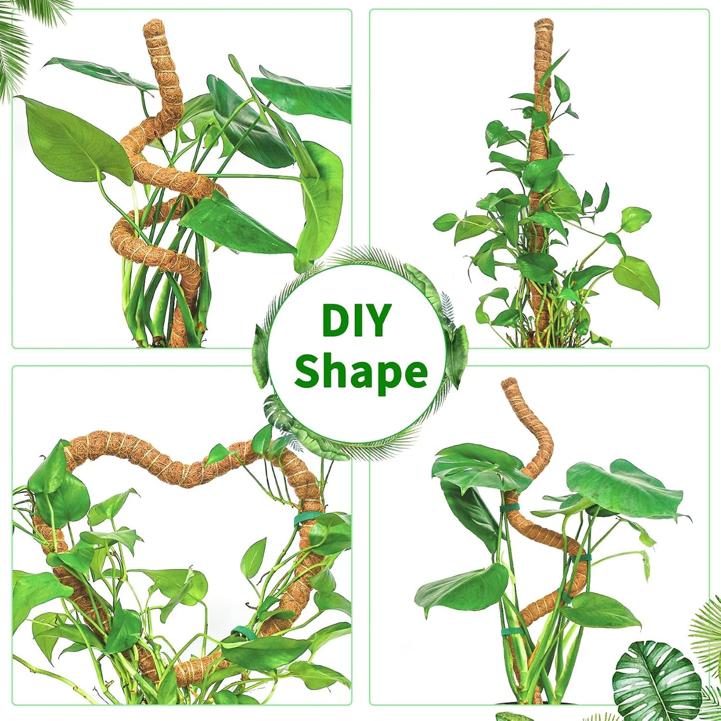 2 Pack Moss Pole, 26.8-Inch Moss Poles for Plants Monstera,Bendable Plant Support Stakes for Climbing Plants Indoor, Garden Trellis Plant Stick for Potted Plants, Pothos Philodendron