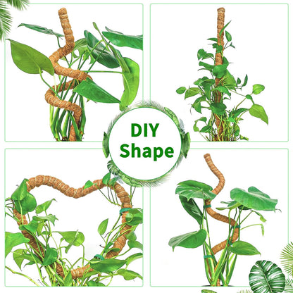2 Pack Moss Pole, 26.8-Inch Moss Poles for Plants Monstera,Bendable Plant Support Stakes for Climbing Plants Indoor, Garden Trellis Plant Stick for Potted Plants, Pothos Philodendron