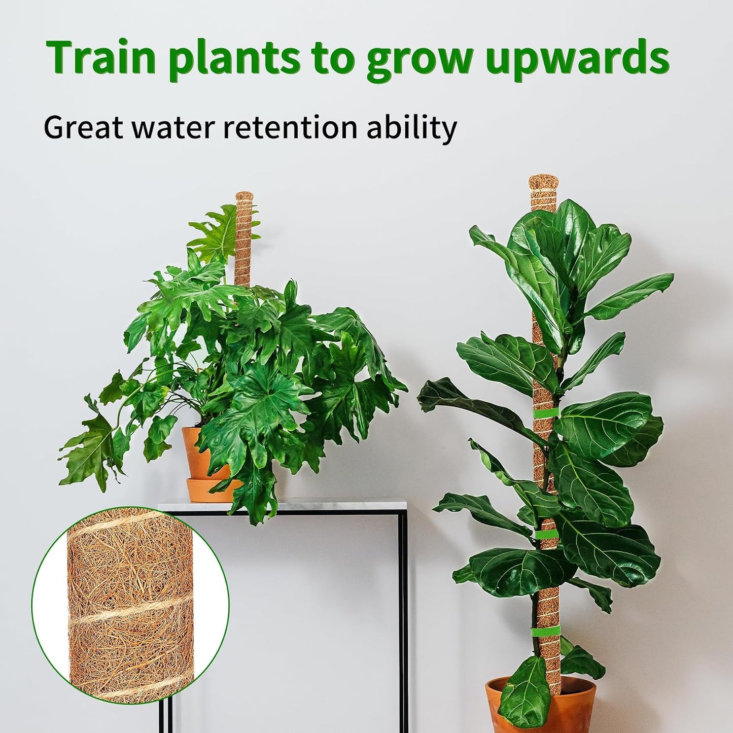 2 Pack Moss Pole, 26.8-Inch Moss Poles for Plants Monstera,Bendable Plant Support Stakes for Climbing Plants Indoor, Garden Trellis Plant Stick for Potted Plants, Pothos Philodendron
