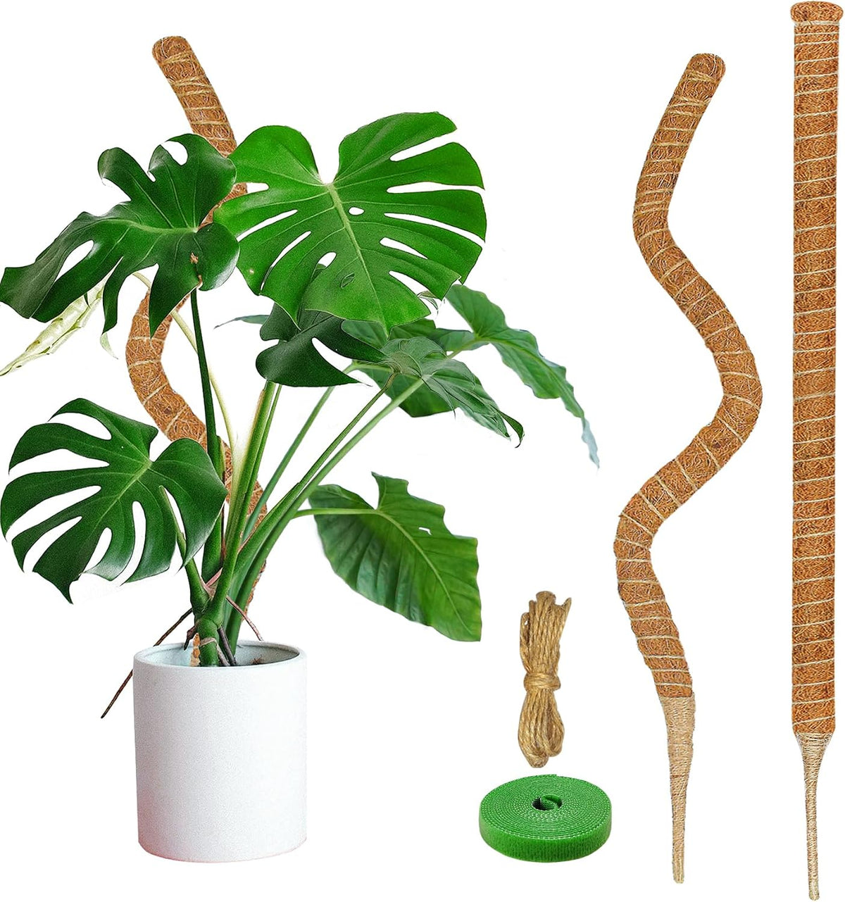 2 Pack Moss Pole, 26.8-Inch Moss Poles for Plants Monstera,Bendable Plant Support Stakes for Climbing Plants Indoor, Garden Trellis Plant Stick for Potted Plants, Pothos Philodendron