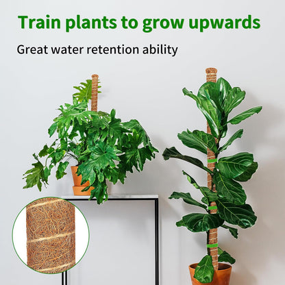 2 Pack Moss Pole, 26.8-Inch Moss Poles for Plants Monstera,Bendable Plant Support Stakes for Climbing Plants Indoor, Garden Trellis Plant Stick for Potted Plants, Pothos Philodendron