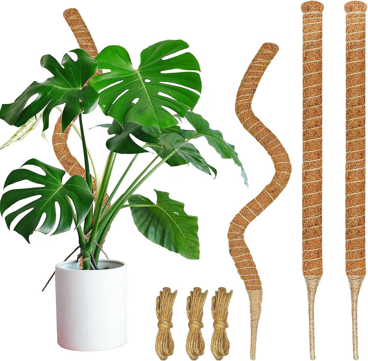 2 Pack Moss Pole, 26.8-Inch Moss Poles for Plants Monstera,Bendable Plant Support Stakes for Climbing Plants Indoor, Garden Trellis Plant Stick for Potted Plants, Pothos Philodendron