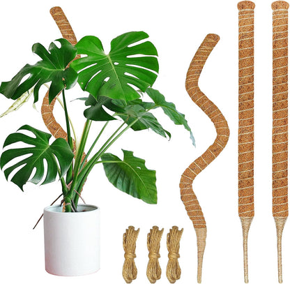2 Pack Moss Pole, 26.8-Inch Moss Poles for Plants Monstera,Bendable Plant Support Stakes for Climbing Plants Indoor, Garden Trellis Plant Stick for Potted Plants, Pothos Philodendron