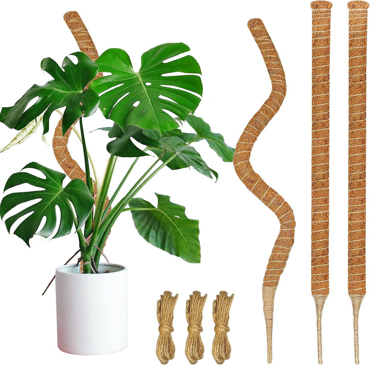2 Pack Moss Pole, 26.8-Inch Moss Poles for Plants Monstera,Bendable Plant Support Stakes for Climbing Plants Indoor, Garden Trellis Plant Stick for Potted Plants, Pothos Philodendron