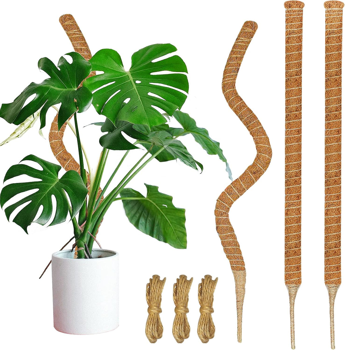 2 Pack Moss Pole, 26.8-Inch Moss Poles for Plants Monstera,Bendable Plant Support Stakes for Climbing Plants Indoor, Garden Trellis Plant Stick for Potted Plants, Pothos Philodendron