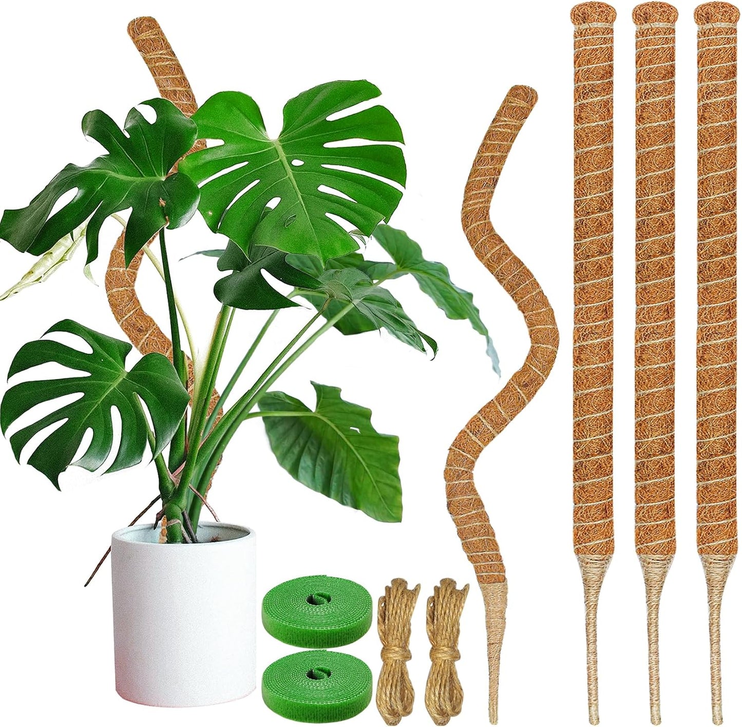 2 Pack Moss Pole, 26.8-Inch Moss Poles for Plants Monstera,Bendable Plant Support Stakes for Climbing Plants Indoor, Garden Trellis Plant Stick for Potted Plants, Pothos Philodendron