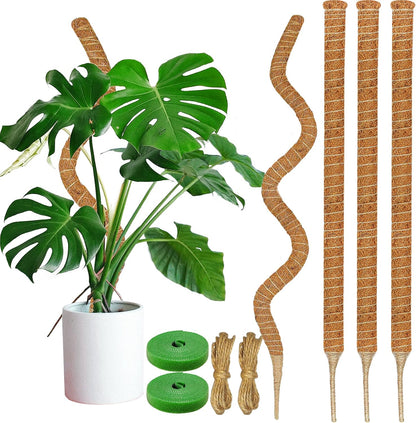 2 Pack Moss Pole, 26.8-Inch Moss Poles for Plants Monstera,Bendable Plant Support Stakes for Climbing Plants Indoor, Garden Trellis Plant Stick for Potted Plants, Pothos Philodendron