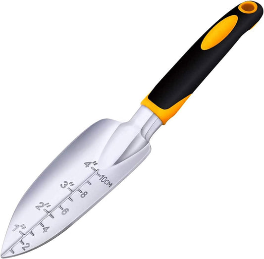 Garden Trowel Hand Shovel for Gardening, Small Garden Spade with Scale