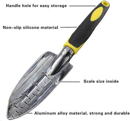 Garden Trowel Hand Shovel for Gardening, Small Garden Spade with Scale