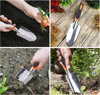 Garden Trowel Hand Shovel for Gardening, Small Garden Spade with Scale