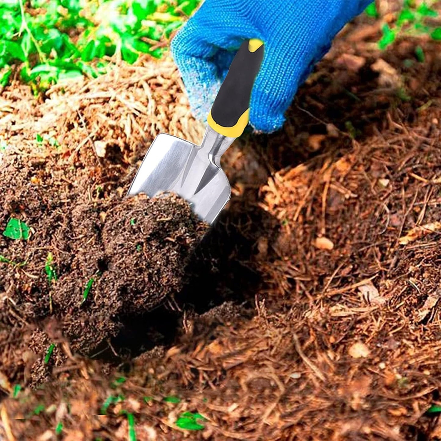 Garden Trowel Hand Shovel for Gardening, Small Garden Spade with Scale