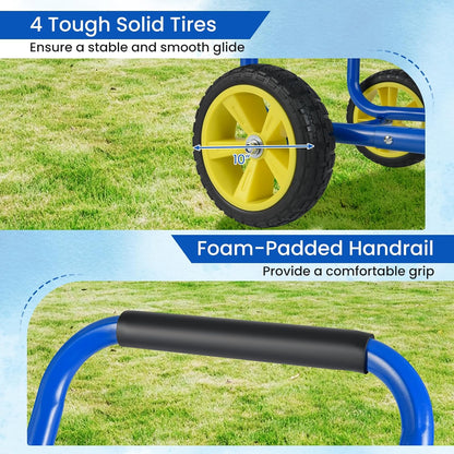 Moccha Hose Reel Cart, Hold Up to 300 FT of 5/8", Heavy-Duty Garden Water Hose Carts with 4 Wheels & Storage Basket for Outside Yard, Outdoor Mobile Planting Tool (Green)