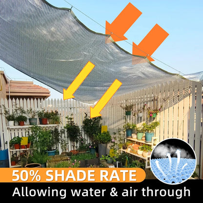 50% Shade Cloth for Garden, 6.5x10FT Black Mesh Tarp Net