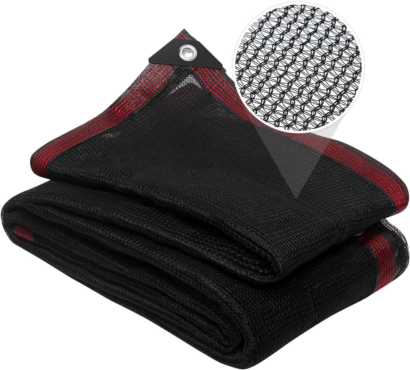 50% Shade Cloth for Garden, 6.5x10FT Black Mesh Tarp Net