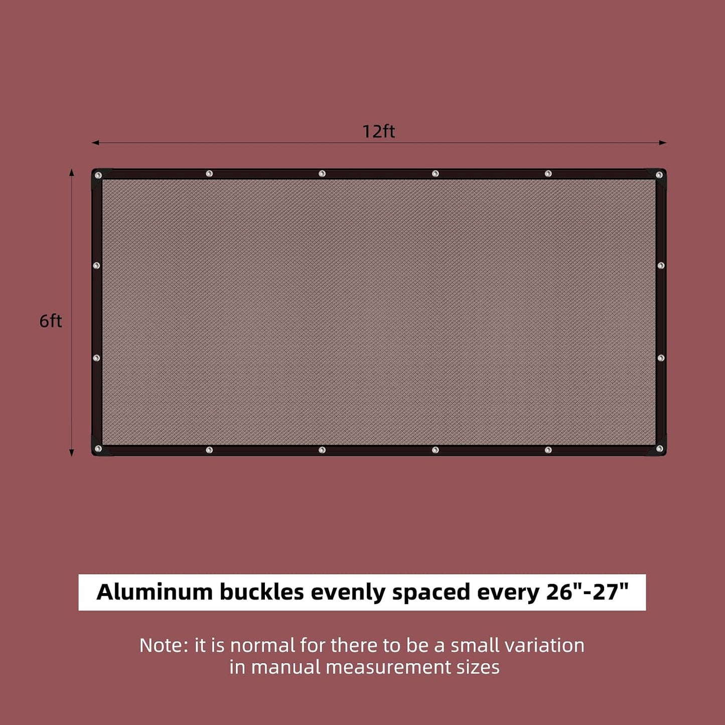 50% Shade Cloth for Garden, 6.5x10FT Black Mesh Tarp Net
