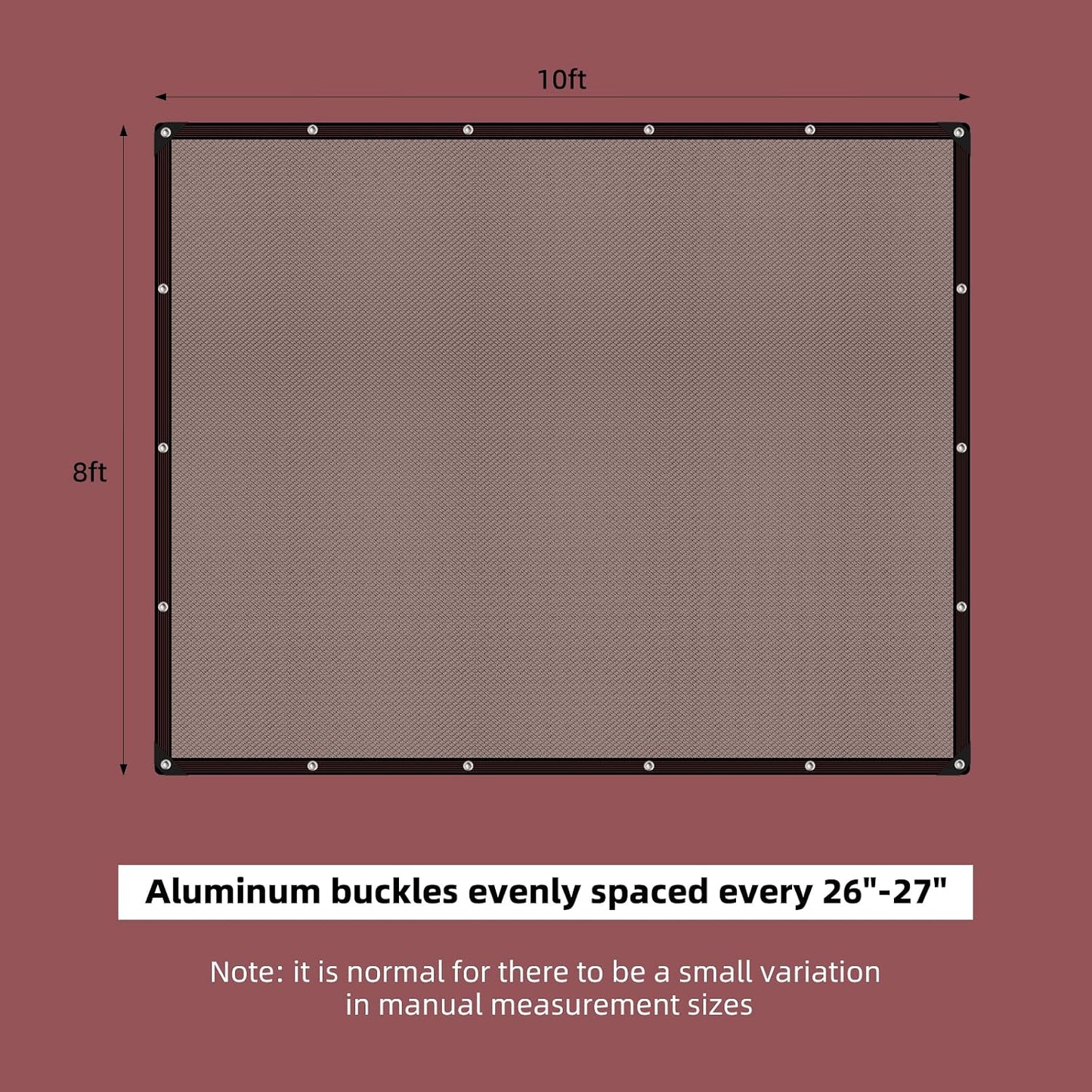 50% Shade Cloth for Garden, 6.5x10FT Black Mesh Tarp Net