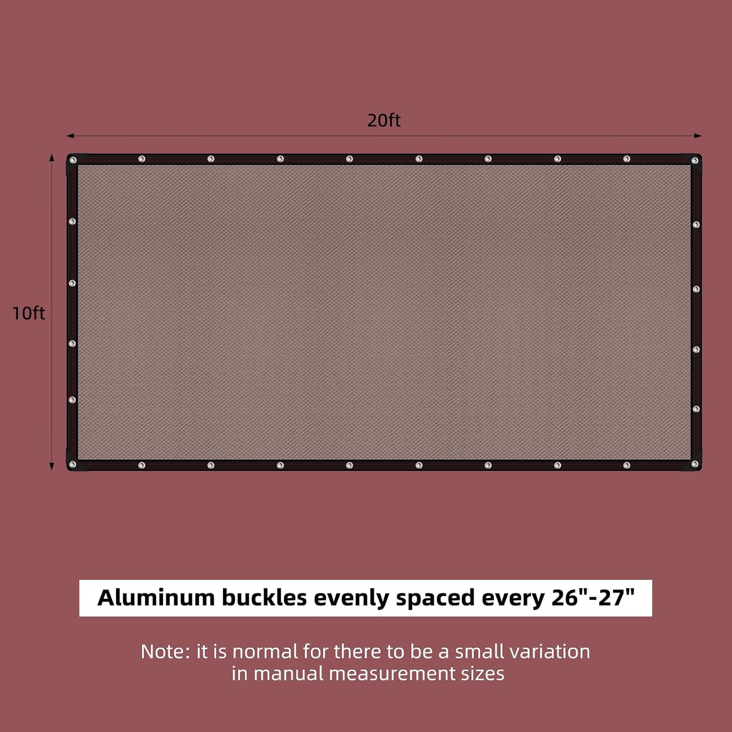 50% Shade Cloth for Garden, 6.5x10FT Black Mesh Tarp Net
