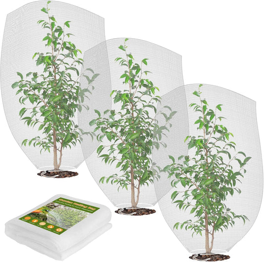 Mesh Plant Cover 3PCS,Garden Netting Mesh Outdoor,Netting for Tomato Plants,Garden Bug Netting Plant Cover,Bird Netting for Garden,Fruit Tree Netting (3.2 x 4.9 ft)