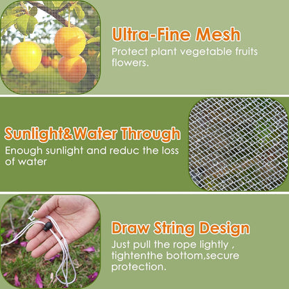 Mesh Plant Cover 3PCS,Garden Netting Mesh Outdoor,Netting for Tomato Plants,Garden Bug Netting Plant Cover,Bird Netting for Garden,Fruit Tree Netting (3.2 x 4.9 ft)