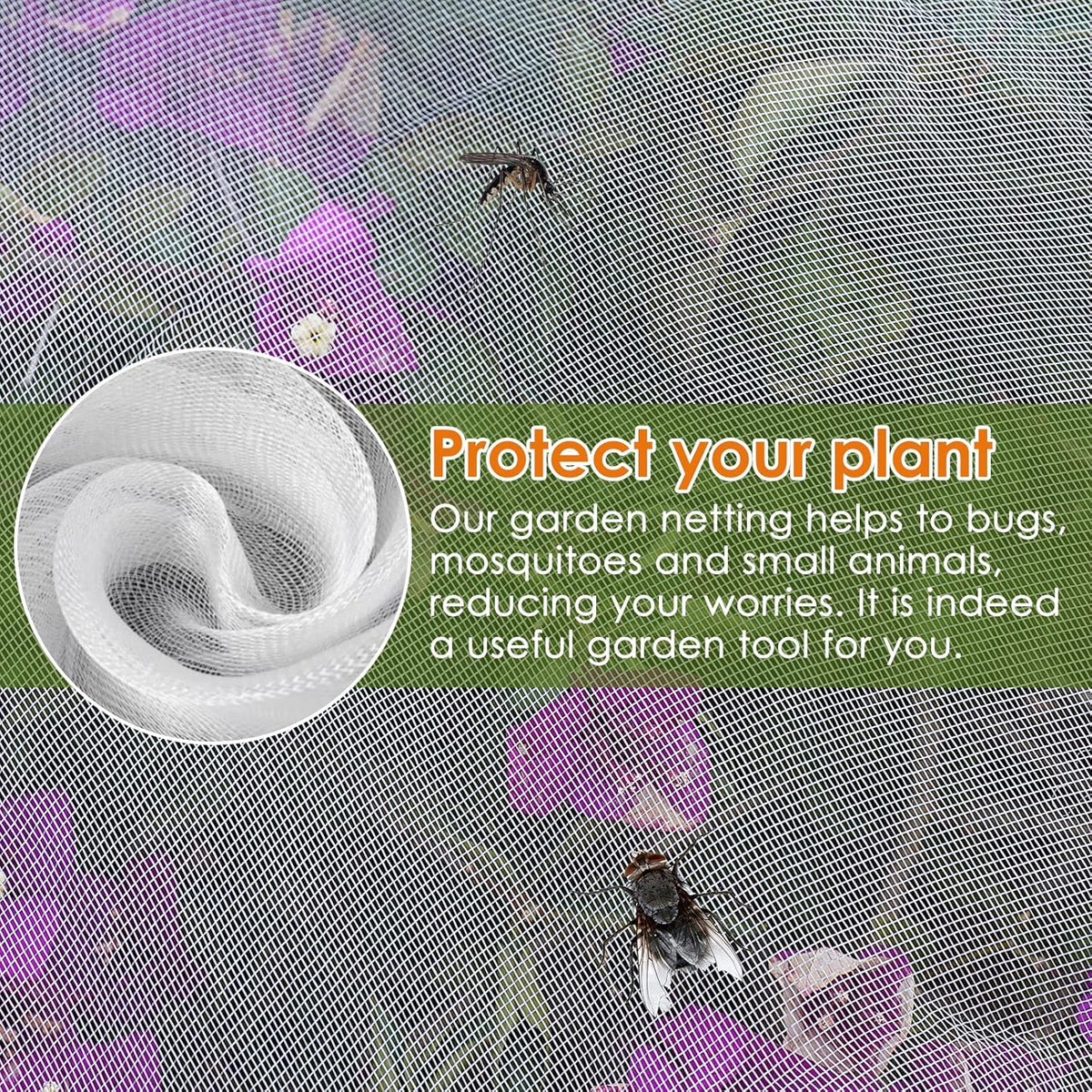 Mesh Plant Cover 3PCS,Garden Netting Mesh Outdoor,Netting for Tomato Plants,Garden Bug Netting Plant Cover,Bird Netting for Garden,Fruit Tree Netting (3.2 x 4.9 ft)