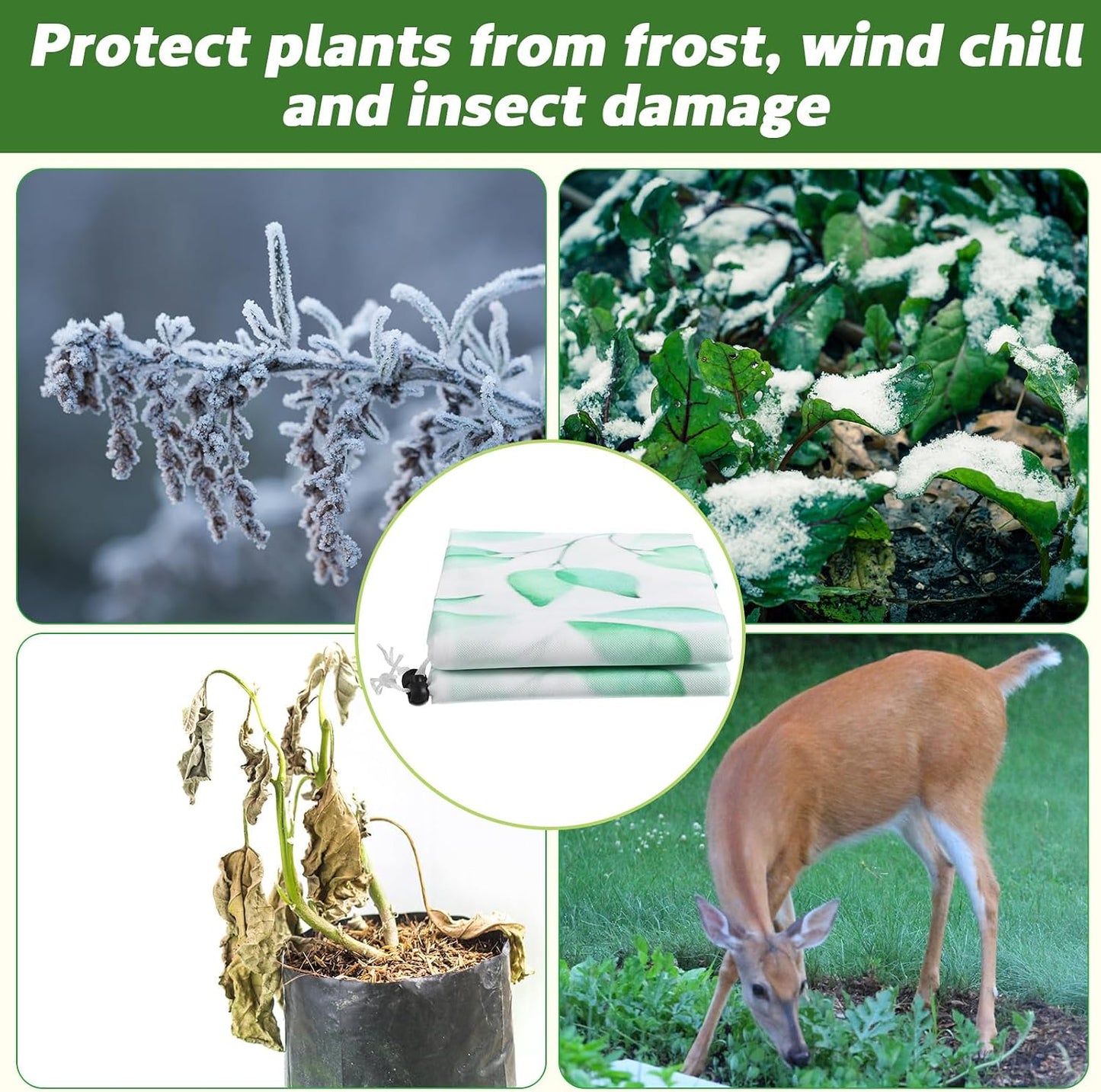 4 Pack Plant Covers Frost Protection with Zipper,31" X 40"
