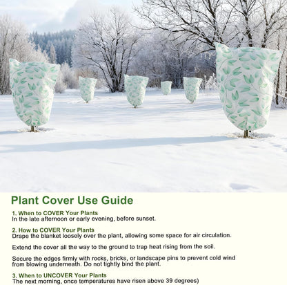4 Pack Plant Covers Frost Protection with Zipper,31" X 40"