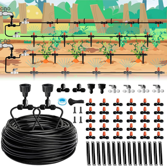 Misting Drip Irrigation System for Garden Watering,Raised Bed 120FT