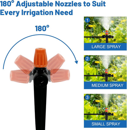 Misting Drip Irrigation System for Garden Watering,Raised Bed 120FT