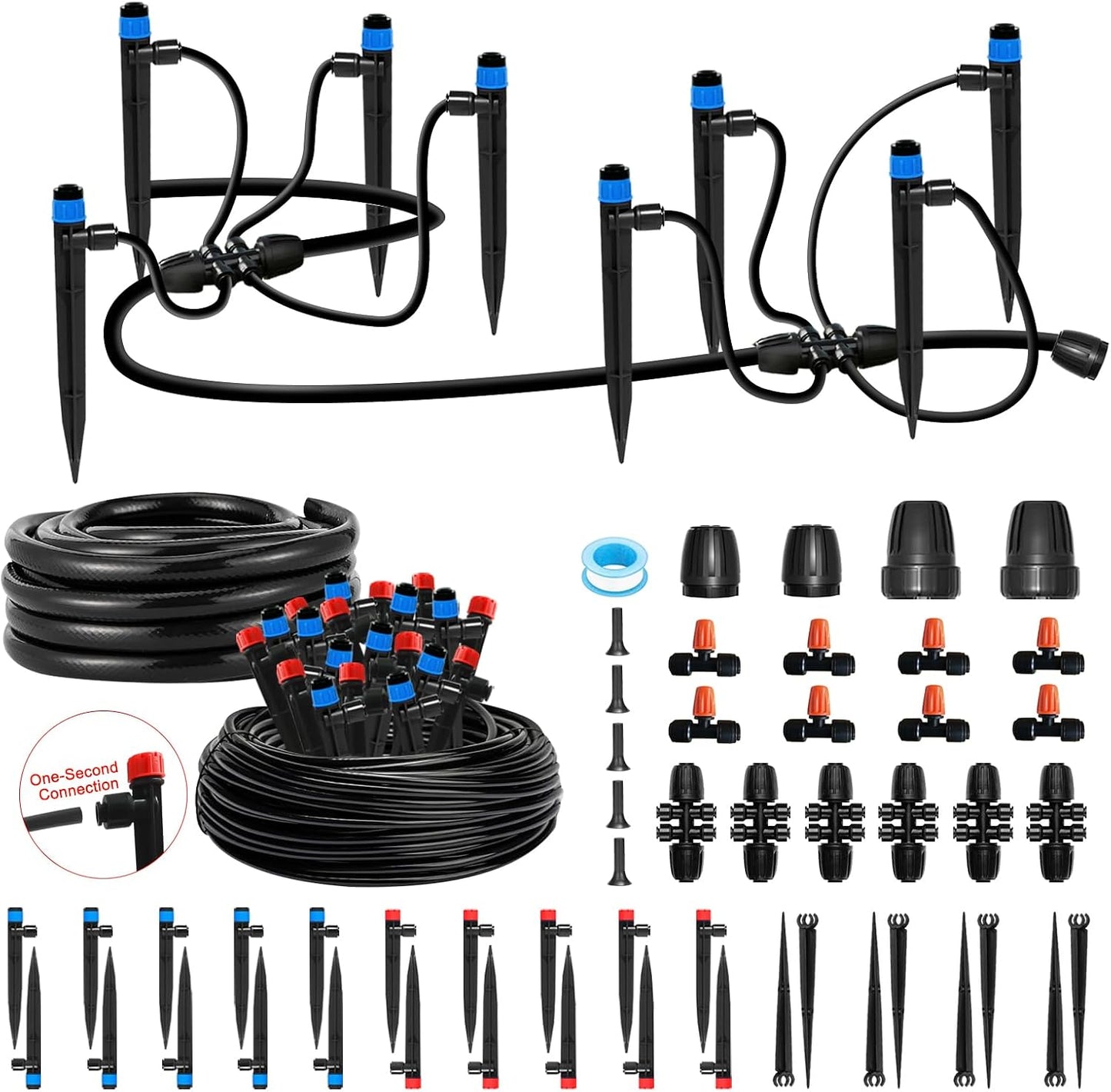 Misting Drip Irrigation System for Garden Watering,Raised Bed 120FT