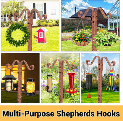 Garden Hose Holder Hanger Freestanding, Upgraded 4 Spikes Heavy Duty Storage Reel Stand with Bird Feeder Bowl, Holds 150ft Hose for Outside Garden Yard Lawn Vegetable Patch