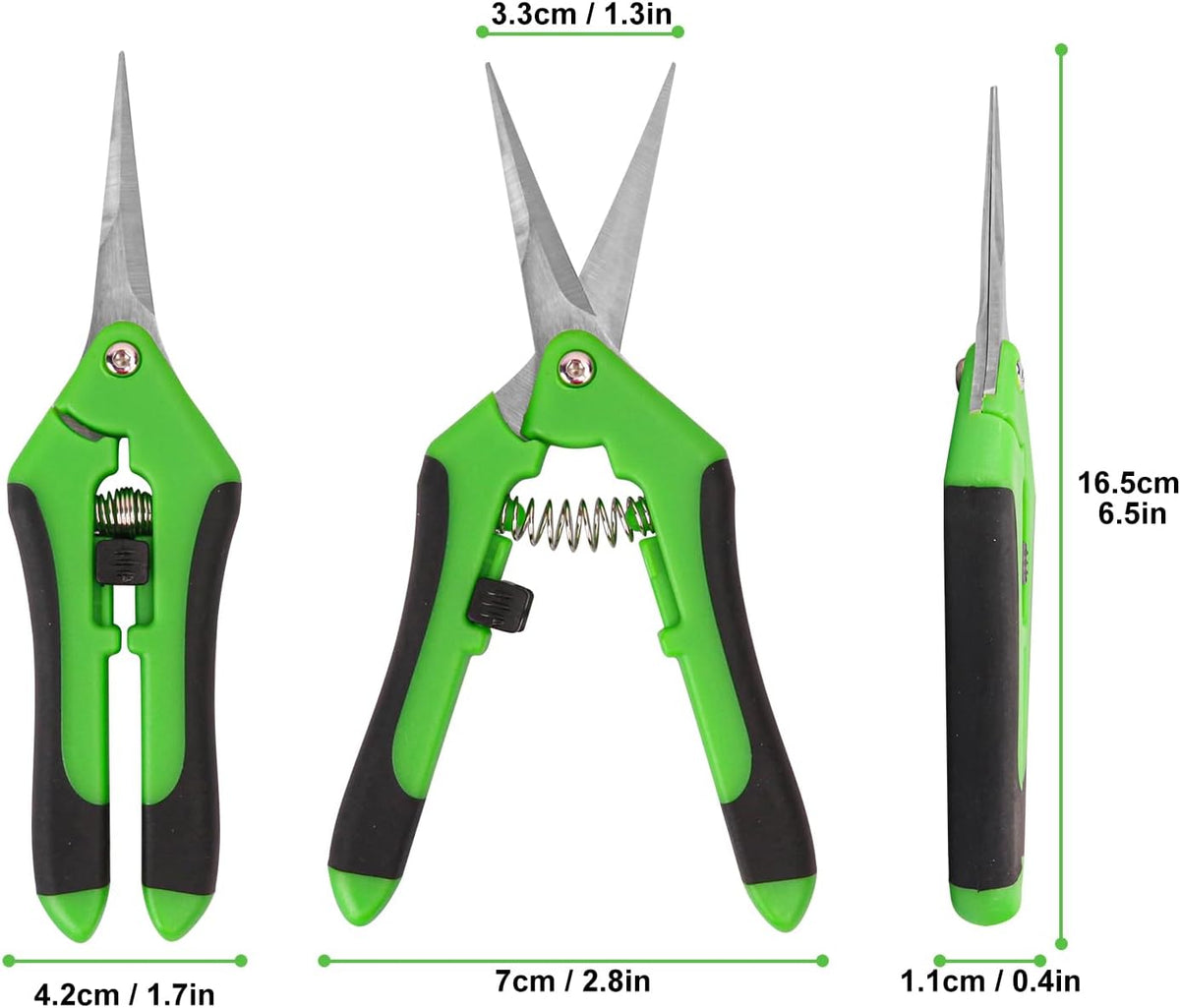 20 Pack 6.5 Inch Garden Pruning Scissors, Hand Pruner with Stainless Steel Blades, Sharp Point Gardening Shears Cutter, Gardening Pruning Shear, Supplies & Accessories(Green)