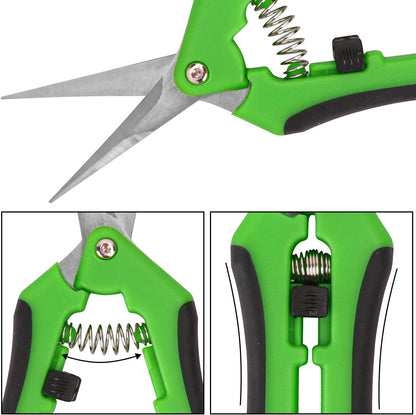 20 Pack 6.5 Inch Garden Pruning Scissors, Hand Pruner with Stainless Steel Blades, Sharp Point Gardening Shears Cutter, Gardening Pruning Shear, Supplies & Accessories(Green)