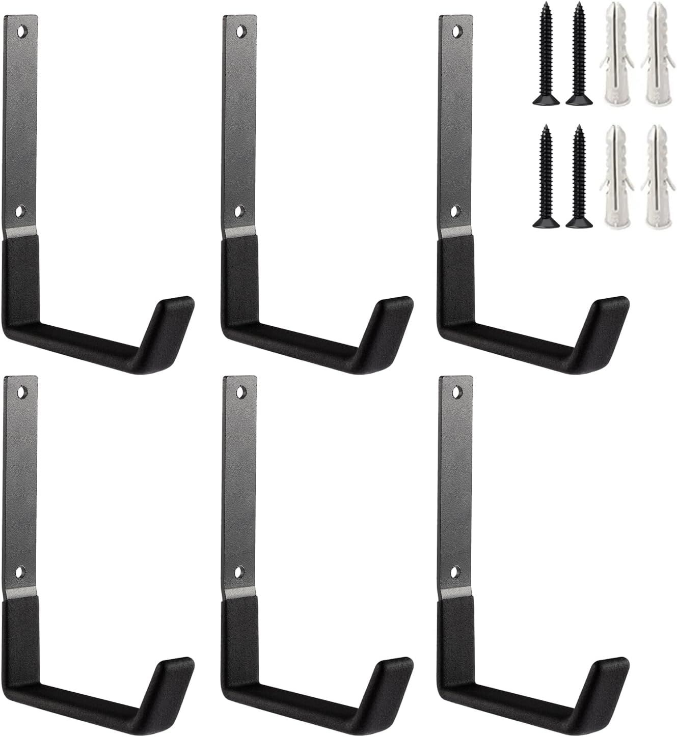 Heavy Duty Wall Mount Hooks, Utility Hooks, Tool Organizer - Steel Garden/Garage Hose Hanger U Hooks (2, Small)