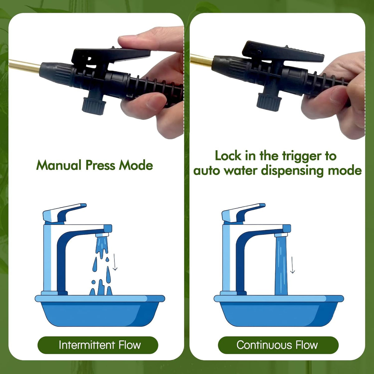 High Reach Plant Waterer for Indoor Hanging Plants, Telescopic Pump Pressure Sprayer with Brass Wand and 180° Adjustable Watering Nozzle, Leak Proof Anto/Manual Plant Watering Devices(0.8 Gal)