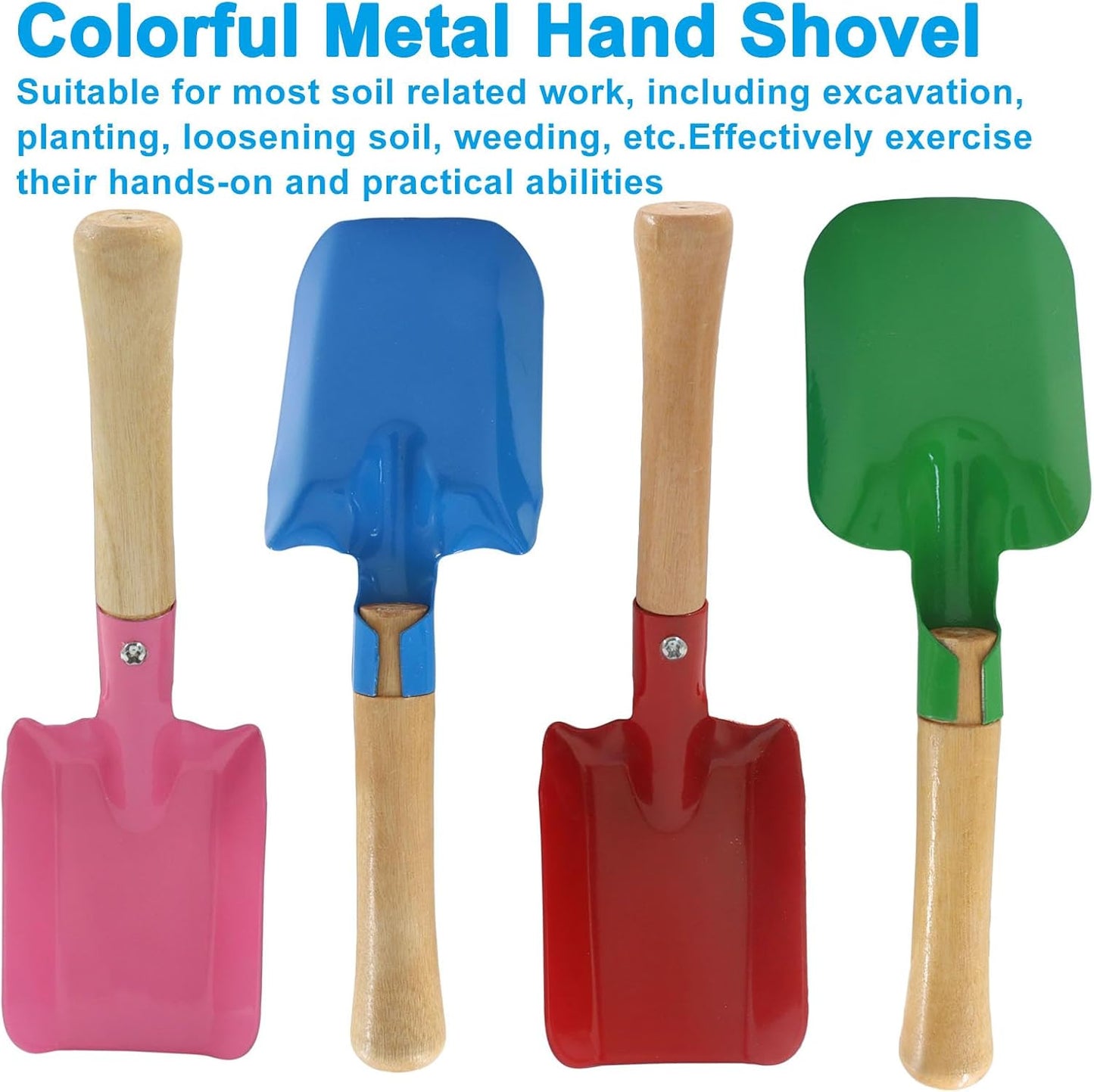 4 Pack Mini Colorful Trowel Set, Green/Blue/Pink/Red