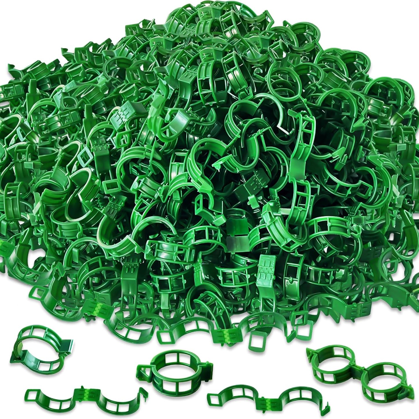 Pynqdfu 400 Pcs Plastic Trellis Plant Support Clips,Vine Vegetable Fixing Clips,Grape Tomato Plant Support,Garden Vine Clips for Healthier Vegetable Growth (Green)