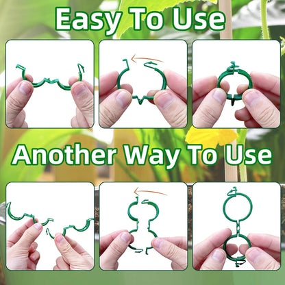 Pynqdfu 400 Pcs Plastic Trellis Plant Support Clips,Vine Vegetable Fixing Clips,Grape Tomato Plant Support,Garden Vine Clips for Healthier Vegetable Growth (Green)