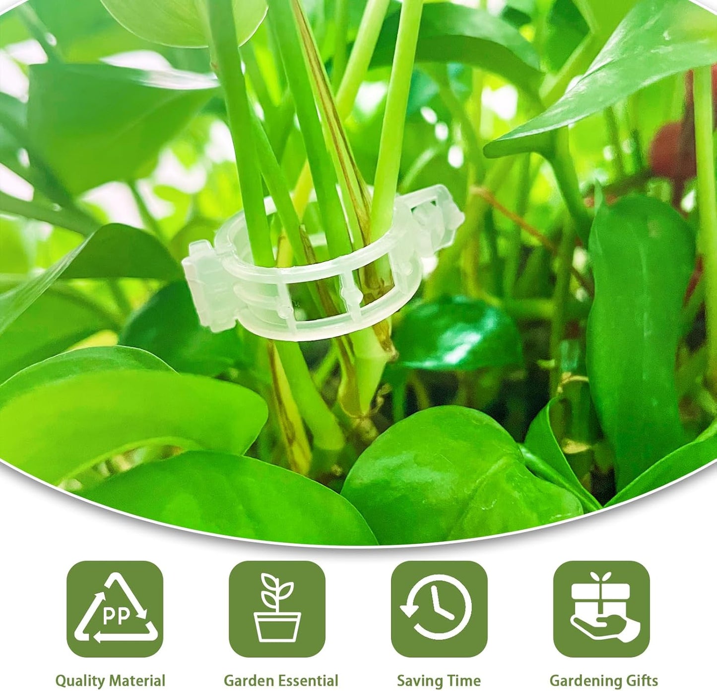Pynqdfu 400 Pcs Plastic Trellis Plant Support Clips,Vine Vegetable Fixing Clips,Grape Tomato Plant Support,Garden Vine Clips for Healthier Vegetable Growth (Green)