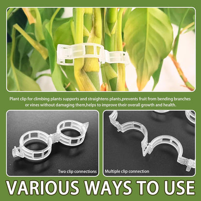 Pynqdfu 400 Pcs Plastic Trellis Plant Support Clips,Vine Vegetable Fixing Clips,Grape Tomato Plant Support,Garden Vine Clips for Healthier Vegetable Growth (Green)