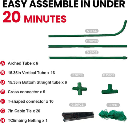 Cucumber Trellis for Raised Bed, Garden Trellis for Climbing Plants Outdoor, Metal Arch Trellis U-Shape Vegetables Support for Tomotoes Grape Vines Beans Peas (Green, 31.5" L x 24" W x 48" H)