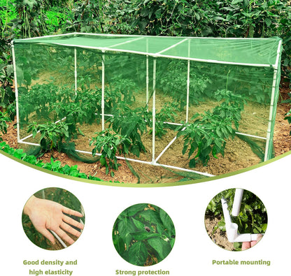 72 * 33 * 30 in Detachable Crop Cages for Garden, Plant Protection Tent with Garden Netting for Vegetables Fruits Flowers,Mesh Plant Covers for Outdoors (Green)