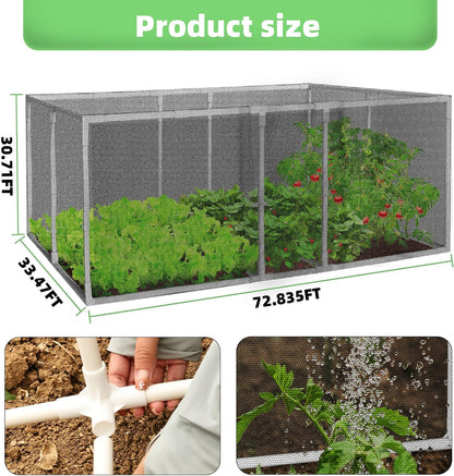 72 * 33 * 30 in Detachable Crop Cages for Garden, Plant Protection Tent with Garden Netting for Vegetables Fruits Flowers,Mesh Plant Covers for Outdoors (Green)