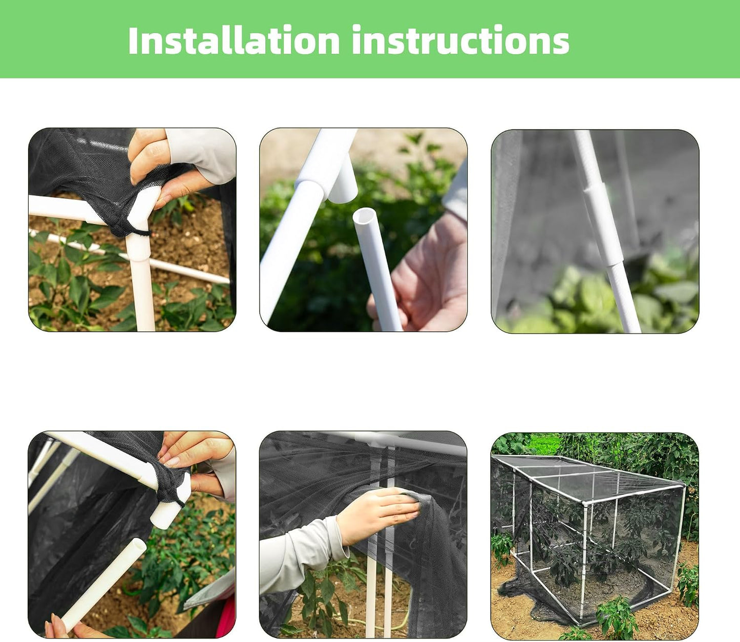72 * 33 * 30 in Detachable Crop Cages for Garden, Plant Protection Tent with Garden Netting for Vegetables Fruits Flowers,Mesh Plant Covers for Outdoors (Green)