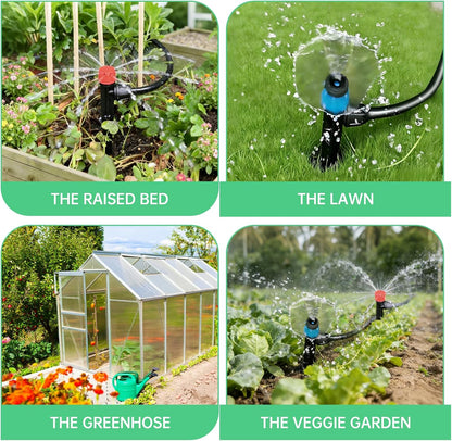 65Ft Drip Irrigation System Kit with 1/4 Inch Tubing for Garden