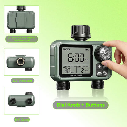 Sprinkler Timer for Garden Hose, Programmable Water Timer with Rain Delay & Manual Mode, Automatic Drip Irrigation System, Outdoor Hose Timers for Lawn Yard Watering, 1 Outlet